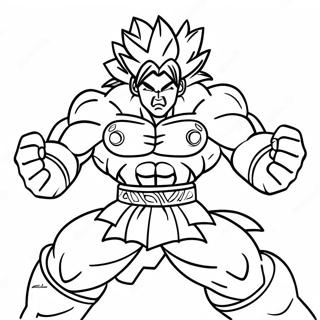 Broly in Strijdhouding Kleurplaat | Broly kleurplaat