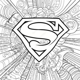 Kleurplaat van het Superman-logo | Superman Logo's kleurplaat