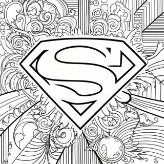 Kleurplaat van het klassieke Superman-logo | Superman Logo's kleurplaat