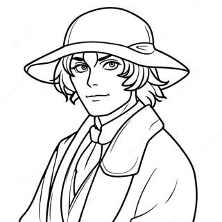 Kleurplaat van Dazai | Dazai kleurplaat