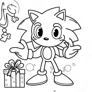 Sonic Kerst Kleurplaat | Sonic Kerstmis kleurplaat