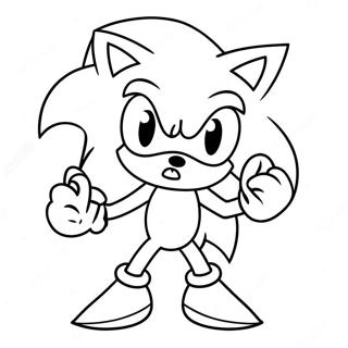 Sonic met Kerstmuts Kleurplaat | Sonic Kerstmis kleurplaat