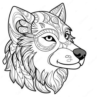 Wolf Hoofd Kleurplaat | Wolf Hoofd kleurplaat