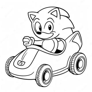 Sonic the Hedgehog Race Kleurplaat | Sonic Riders kleurplaat
