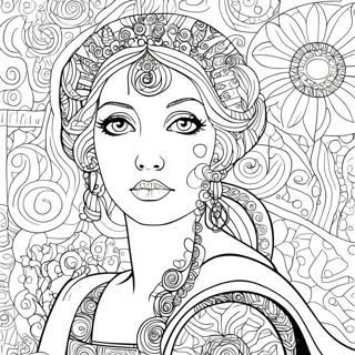 Klimt Kleurplaat | Klimt kleurplaat