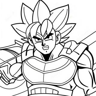 Bardock in Strijdpantser Kleurplaat | Bardock kleurplaat