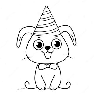 Schattige Lolbit met Feesthoed Kleurplaat | Lolbit kleurplaat