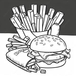 Whataburger met Frietjes Kleurplaat | Whataburger kleurplaat