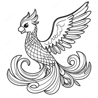 Majestueuze Feniks Opkomst Kleurplaat | Phoenix kleurplaat