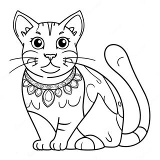 Bengaalse Kat Kleurplaat | Bengaalse Kat kleurplaat