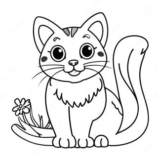Speelse Bengaalse Kat Kleurplaat | Bengaalse Kat kleurplaat