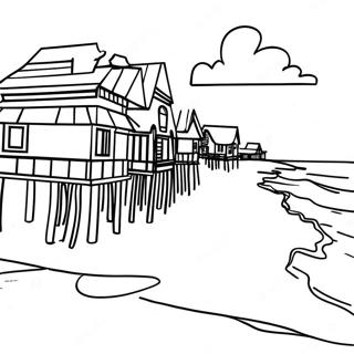 OBX Strand Scène Kleurplaat | OBX kleurplaat