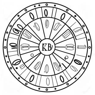 Kleurplaat van het spelbord van het Rad van Fortuin | Rad van Fortuin kleurplaat