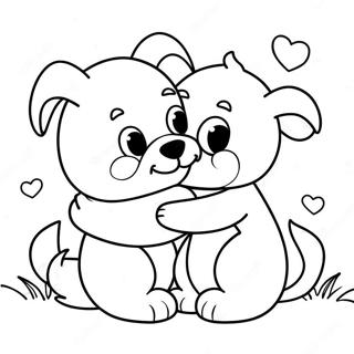 Schattige Knuffelende Dieren Kleurplaat | Knuffel kleurplaat