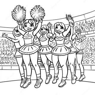 Kleurplaat van FSU Cheerleaders die Optreden | FSU kleurplaat