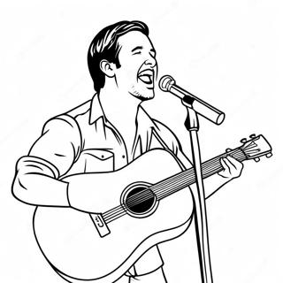Luke Bryan Zingt op het Podium Kleurplaat | Luke Bryan kleurplaat
