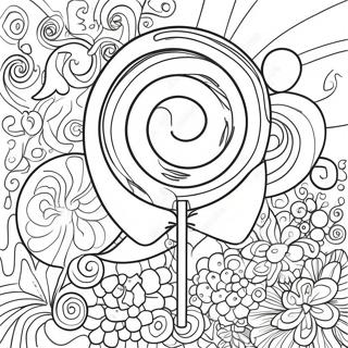 Kleurige Spiraal Lolly Kleurplaat | Lolly kleurplaat