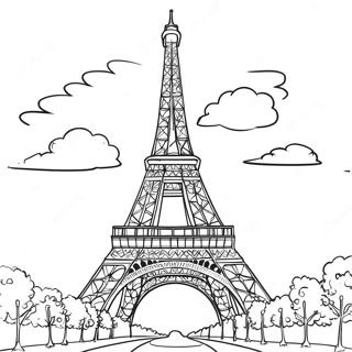 Parijs Eiffeltoren Kleurplaat | Parijs kleurplaat