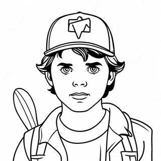 Stranger Things Steve met Knuppel Kleurplaat | Stranger Things Steve kleurplaat