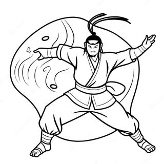 Neji in Dynamische Strijdhouding Kleurplaat | Neji kleurplaat