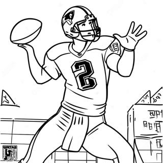Tom Brady Actie Pose Kleurplaat | Tom Brady kleurplaat