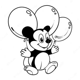 Oswald met Kleurrijke Ballonnen Kleurplaat | Oswald kleurplaat