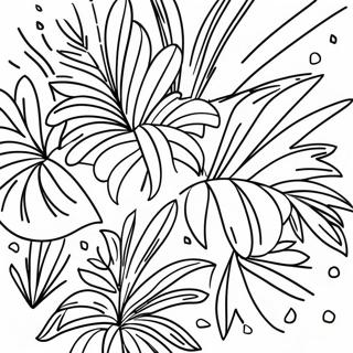 Tropische Palmbladeren Kleurplaat | Palm kleurplaat