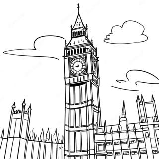 Kleurplaat van Big Ben in Londen | Engeland kleurplaat