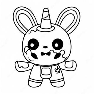 Schattig Glitchtrap Personage Kleurplaat | Glitchtrap kleurplaat
