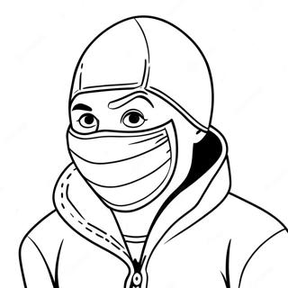 Sluwe Dief met een Masker Kleurplaat | Dief kleurplaat