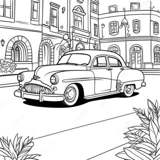 Retro Vintage Auto Kleurplaat | Retro kleurplaat