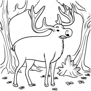 Realistische Hert Antler Kleurplaat | Hertengewei kleurplaat