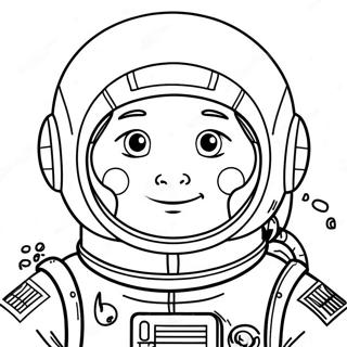 Astronaut in de Ruimte Kleurplaat | Astronaut kleurplaat