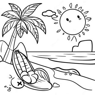 Tropisch Strand Luau Kleurplaat | Luau kleurplaat