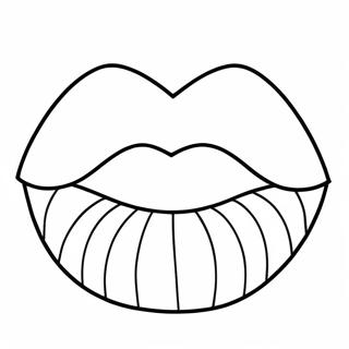 Schattige Cartoon Lippen Kleurplaat | Lippen kleurplaat