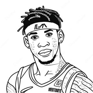 Ja Morant Kleurplaat | Ja Morant kleurplaat