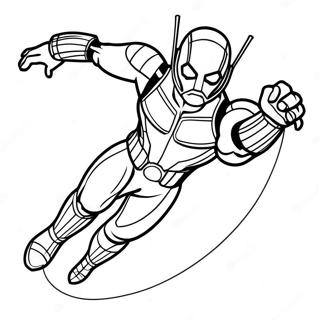 Ant Man in Actie Kleurplaat | Ant Man kleurplaat