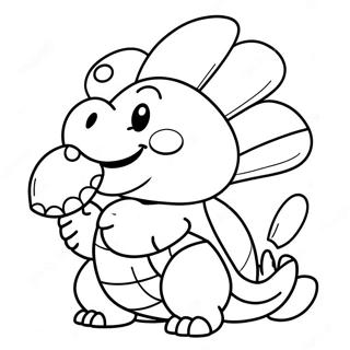 Schattige Koopa met een Schelp Kleurplaat | Koopa kleurplaat