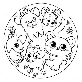 Schattige Dieren Cirkel Kleurplaat | Cirkel kleurplaat
