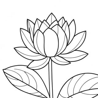Mooie Lotus in Bloei Kleurplaat | Lotus kleurplaat