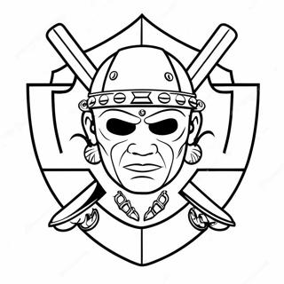 Kleurplaat van het Raiders-logo | Veroveraars kleurplaat