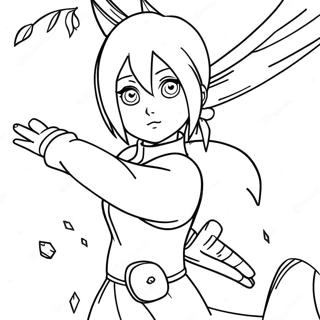 Sakura Haruno in Actie Kleurplaat | Naruto kleurplaat