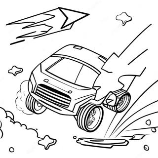 Rocket League Doel Viering Kleurplaat | Rocket League kleurplaat