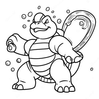 Blastoise met Waterkanonnen Kleurplaat | Blastoise kleurplaat
