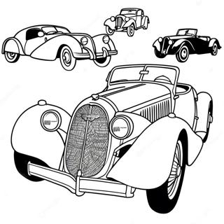 Classic Bugatti auto kleurplaat | Bugatti kleurplaat