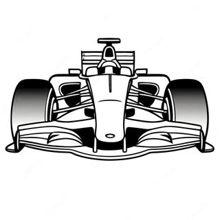 Kleurplaat van een Formule 1 Raceauto | Formule 1 kleurplaat