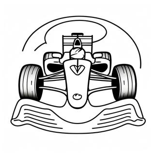 Kleurplaat van een Snelle Formule 1 Racebaan | Formule 1 kleurplaat