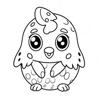 Schattige Hatchimal met Grote Ogen Kleurplaat | Hatchimal kleurplaat