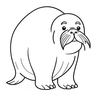 Kleurplaat van een Walrus | Walrus kleurplaat