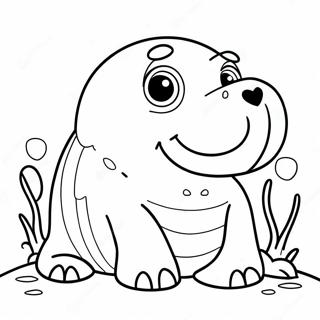 Schattige Walrus met Grote Ogen Kleurplaat | Walrus kleurplaat